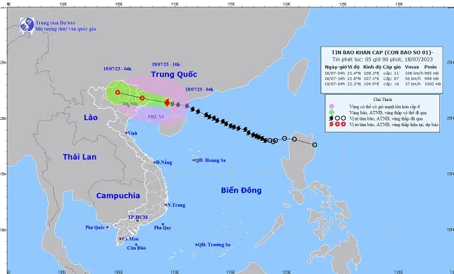 Bão số 1 giật cấp 14, cách Móng Cái khoảng 140km 1