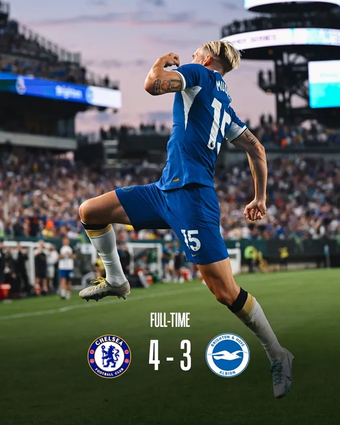 Trận đấu giữa Chelsea và Brighton đã kết thúc với tổng 7 bàn thắng. Ảnh: Internet