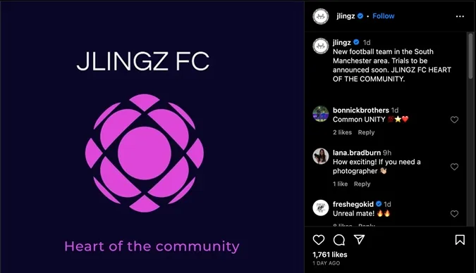 Hình ảnh Lingard công bố đội bóng mới của mình trên trang cá nhân. Ảnh: Internet