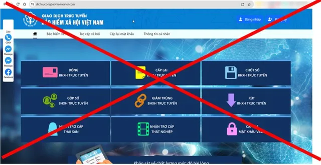 Bảo hiểm Xã hội Việt Nam cảnh báo trang web giả mạo 1