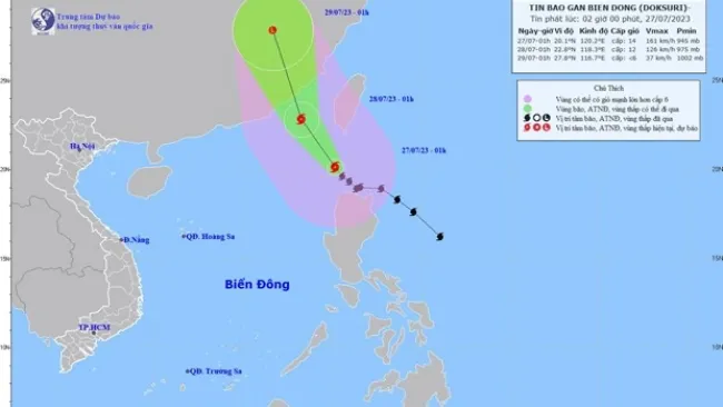 Bão Doksuri giảm cấp 1