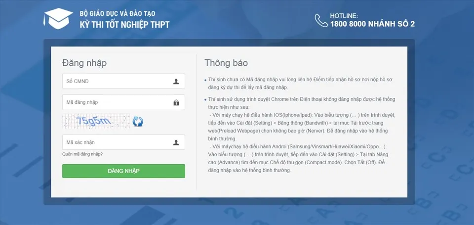 Hệ thống tuyển sinh chung của Bộ Giáo dục và Đào tạo 