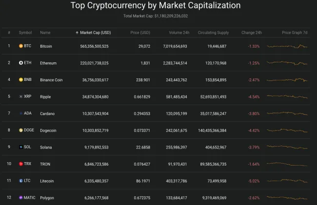 Giá Bitcoin hôm nay 3/8/2023: Giảm mạnh về ngưỡng 29.000 USD 2