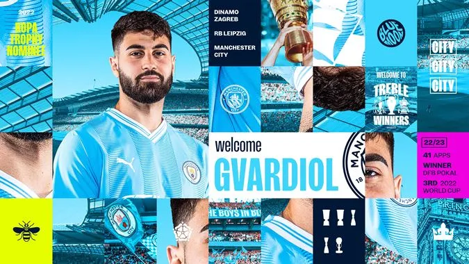 Gvardiol chính thức ra mắt Man City - Ảnh: Internet