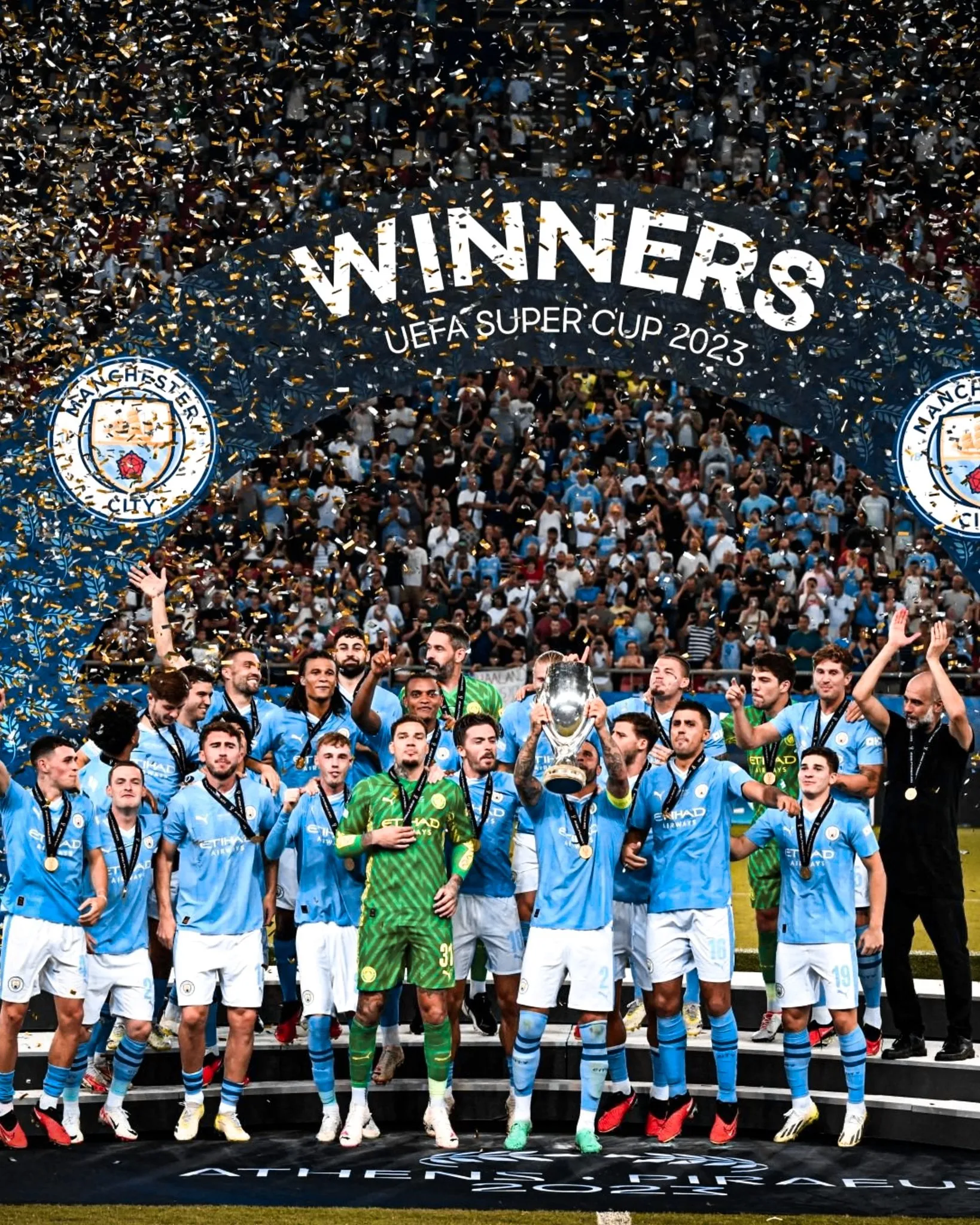 Man City lần đầu tiên vô địch Siêu cúp châu Âu. Ảnh: Internet