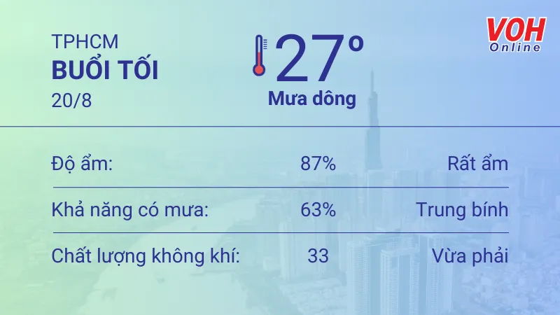 Thời tiết TPHCM 20/8 - 21/8: Trời mát, cả ngày có mưa dông 3