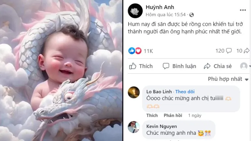 Diễn viên Huỳnh Anh thông báo có tin vui với bạn gái 1
