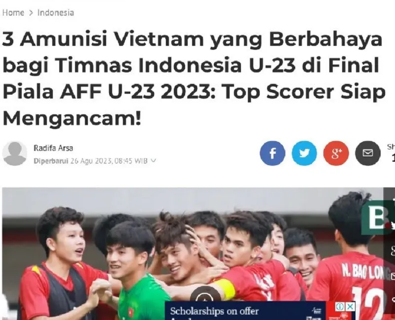 Cầu thủ nào của U23 Việt Nam khiến truyền thông Indonesia lo sợ trước Chung kết 1