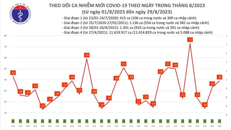 Ngày 29/8: Cả nước có 39 ca mắc mới Covid-19 1