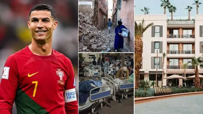 Ronaldo có hành động đẹp với người dân Morocco - Ảnh: Internet