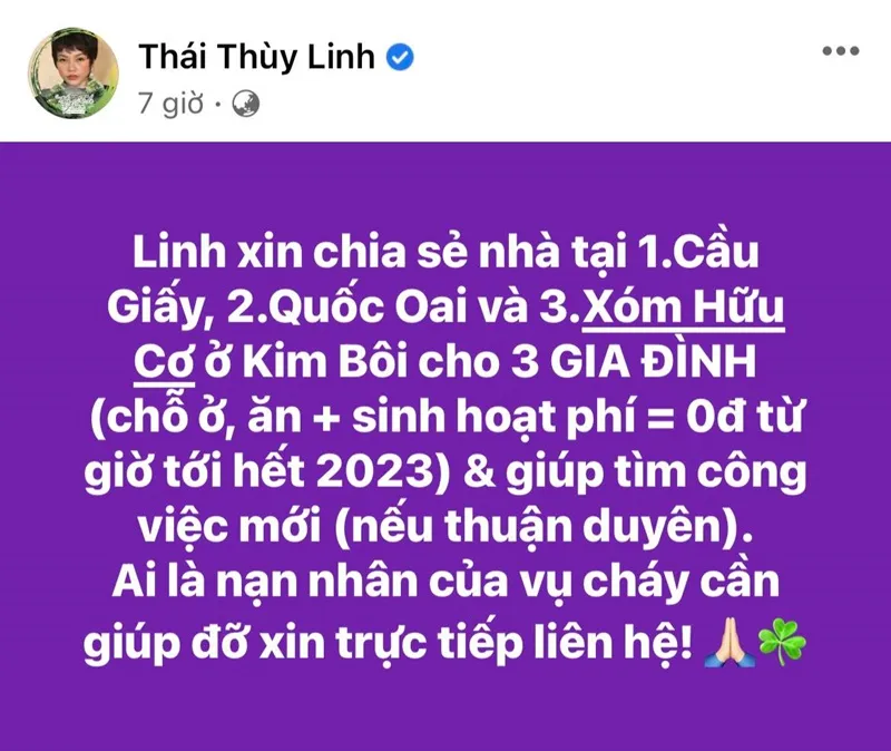 Cháy chung cư mini ở Hà Nội: Sao Việt gửi lời chia buồn, MC Thành Trung bàng hoàng hay tin người quen gặp nạn 7