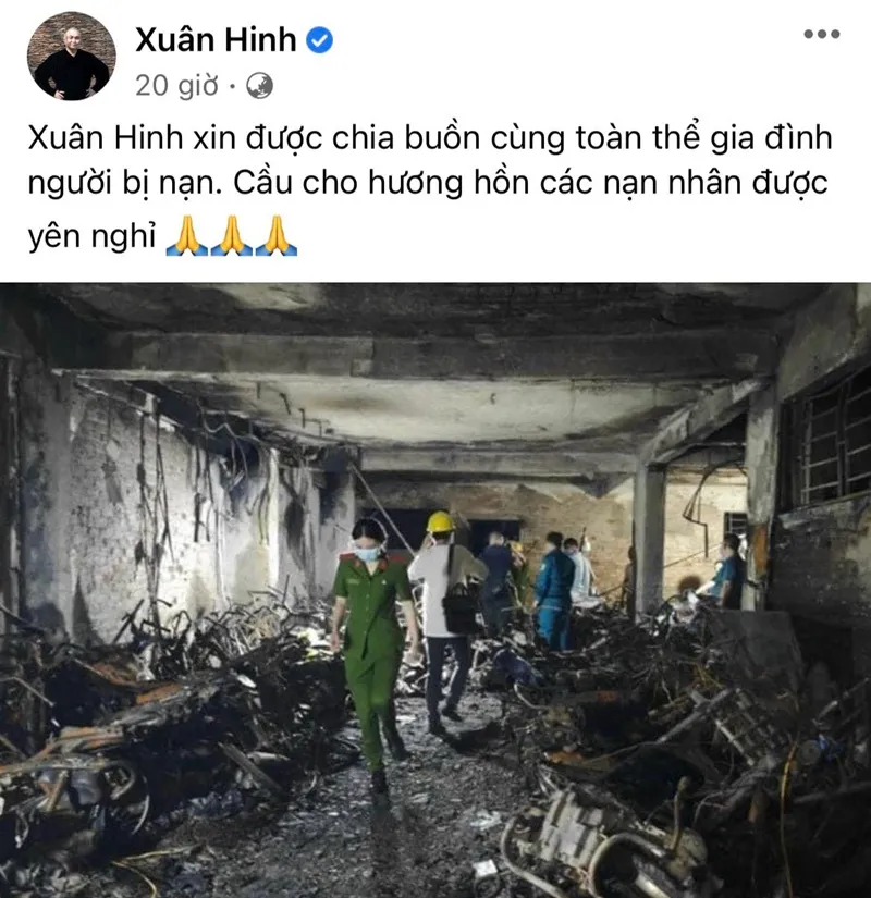 Cháy chung cư mini ở Hà Nội: Sao Việt gửi lời chia buồn, MC Thành Trung bàng hoàng hay tin người quen gặp nạn 8