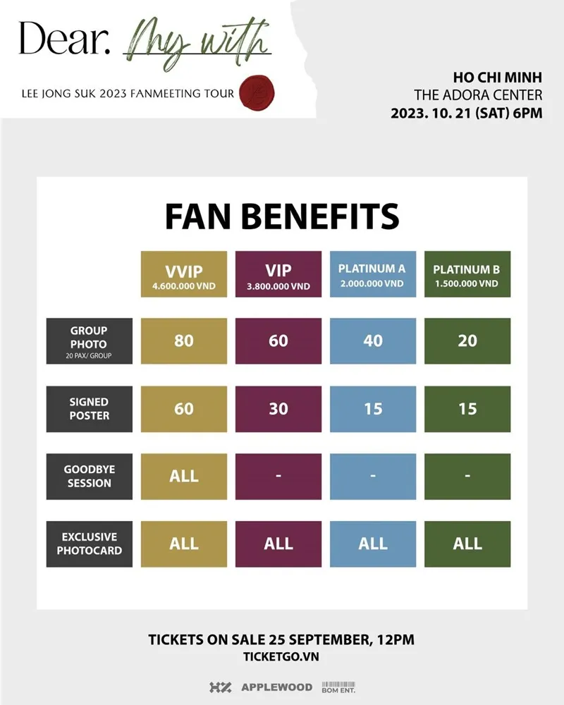 Bất ngờ với giá vé concert Weslife, fanmeeting Lee Jong Suk tại Việt Nam 4