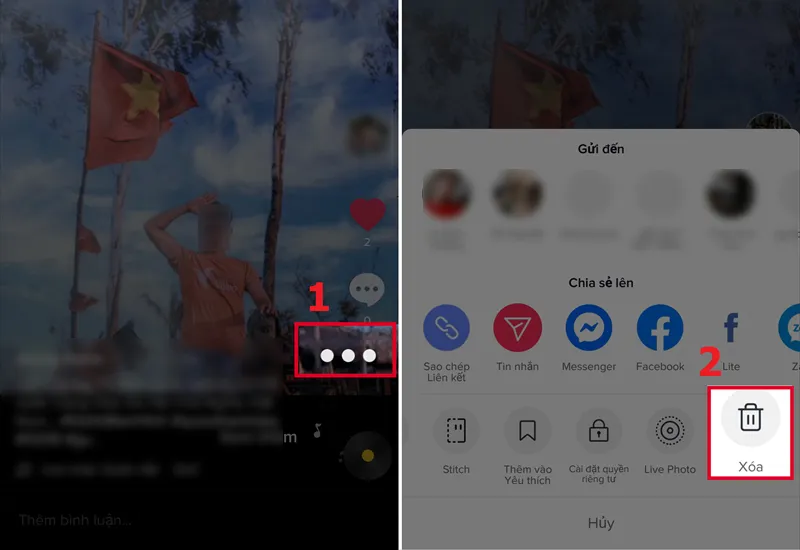 Cách xóa video trên TikTok 2