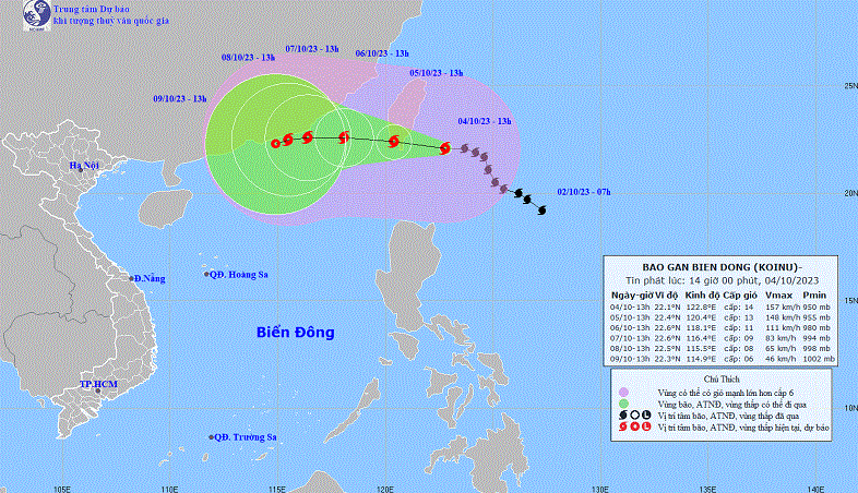 Bão gần biển Đông (Koinu) giật cấp 17 1