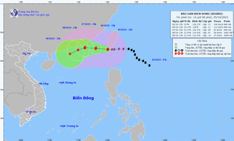 Bão Koinu hướng đến vùng biển Quảng Đông (Trung Quốc) 2