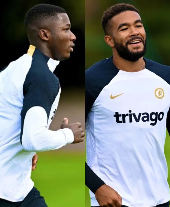 Moises Caicedo và Reece James đã trở lại tập luyện cùng toàn đội sau khi bình phục chấn thương. Tuy nhiên, đội trưởng Chelsea vẫn chưa được ra sân do vừa nhận án phạt từ FA - Ảnh: Internet