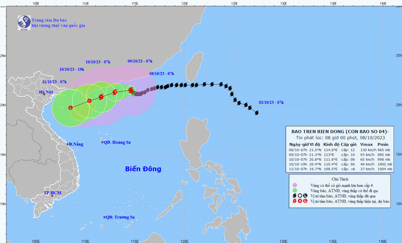 Sáng 8/10: Bão số 4 giảm cấp, dự báo sẽ suy yếu dần 1