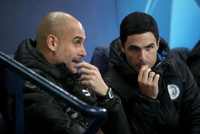 Pep Guardiola ca ngợi Mikel Arteta - Ảnh: Internet