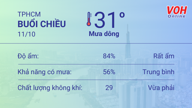 Thời tiết TPHCM 10/10 - 11/10: Sáng chiều có mưa dông rải rác 5