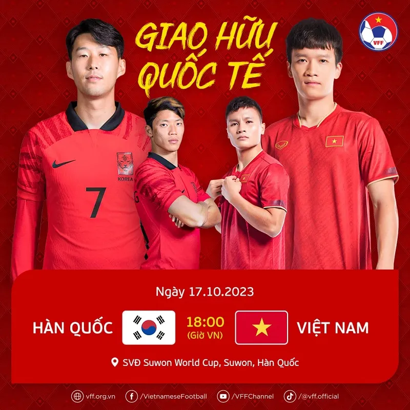 Xem trực tiếp trận giao hữu giữa tuyển Việt Nam vs Hàn Quốc kênh nào?