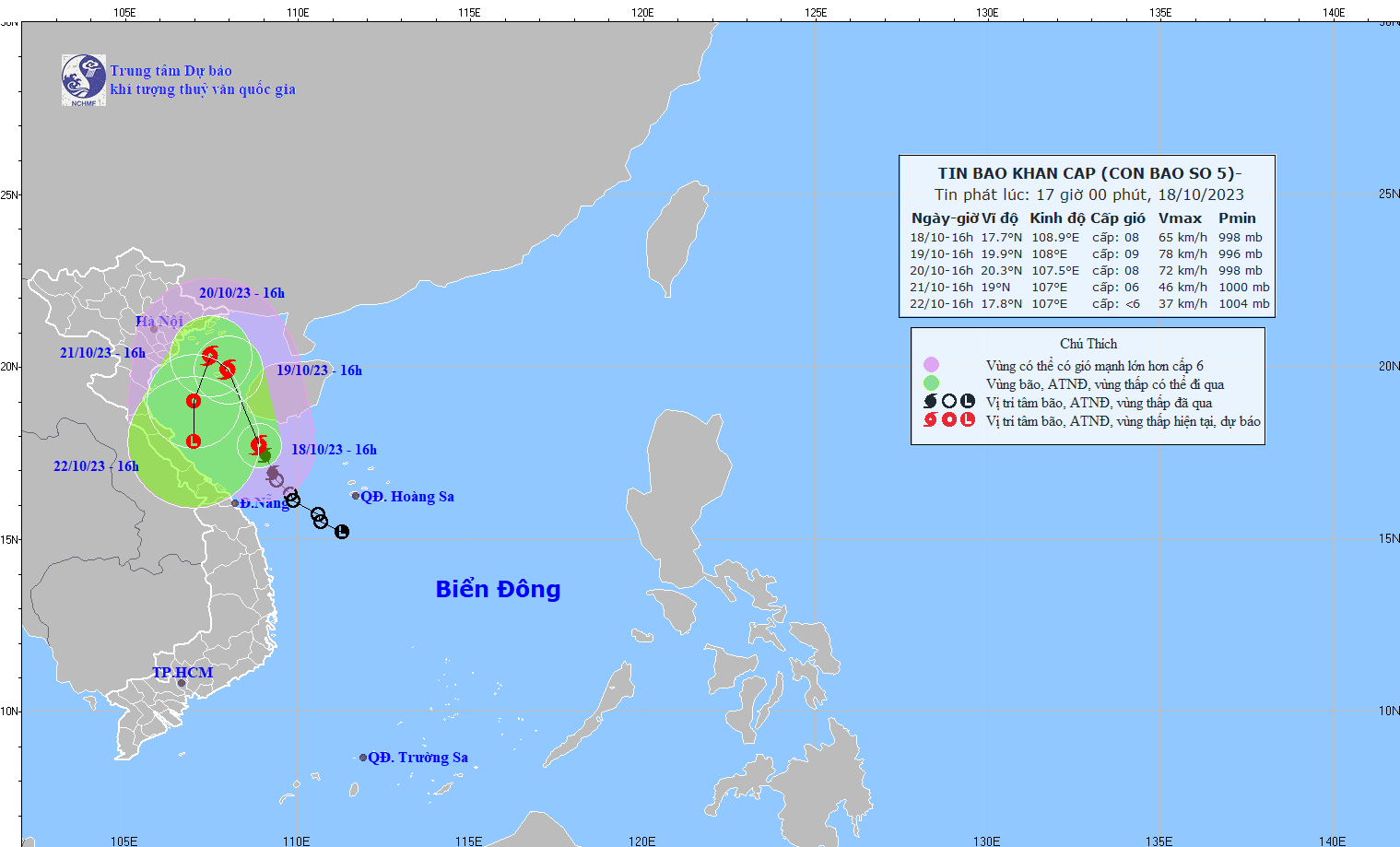 Bão số 5 giật cấp 10, hướng về Vịnh Bắc Bộ 1