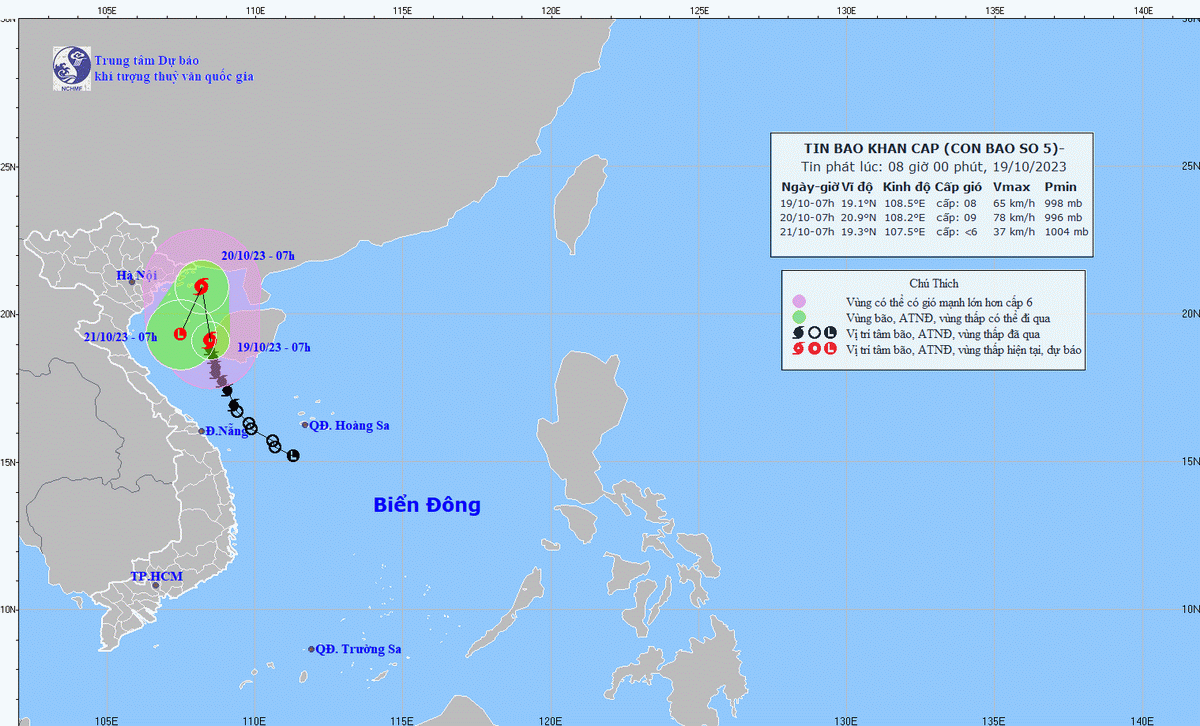 Bão số 5 đang vào Vịnh Bắc Bộ 1