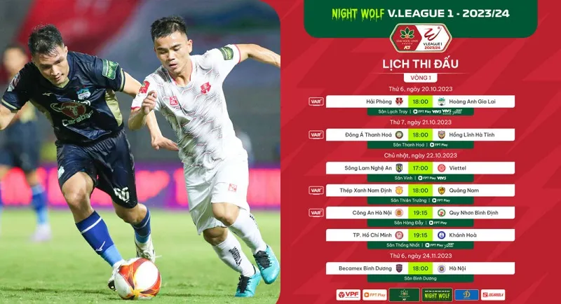 Lịch thi đấu V-League vòng 1: Hải Phòng vs HAGL | Công An Hà Nội vs Bình Định
