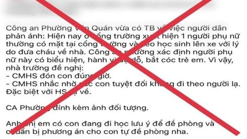 Thực hư tin ‘bắt cóc trẻ em ở Hà Nội 1