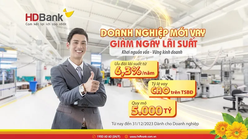 HDBank ưu đãi lãi suất hấp dẫn cho khách hàng doanh nghiệp mới 1