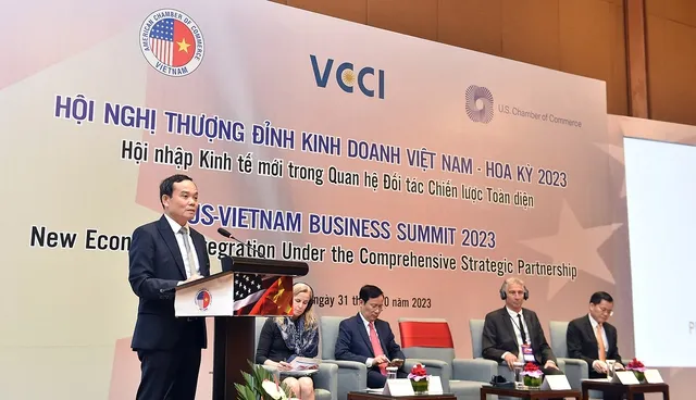 Phó Thủ tướng Trần Lưu Quang phát biểu tại Hội nghị Thượng đỉnh kinh doanh Việt Nam-Hoa Kỳ - Ảnh: VGP/Hải Minh