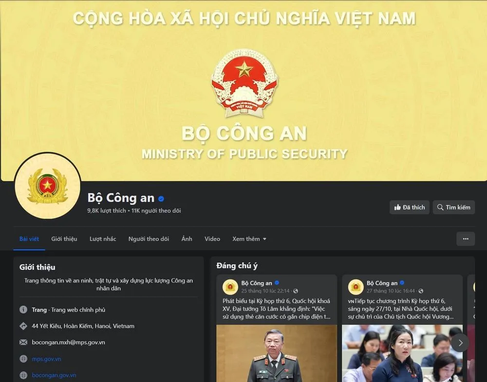 Ra mắt Kênh thông tin chính thống của Bộ Công an trên facebook 1