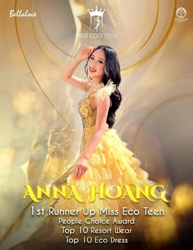 Đại diện Việt Nam đạt Á hậu 1 Miss Eco Teen International 2023 khi chỉ mới 14 tuổi 2