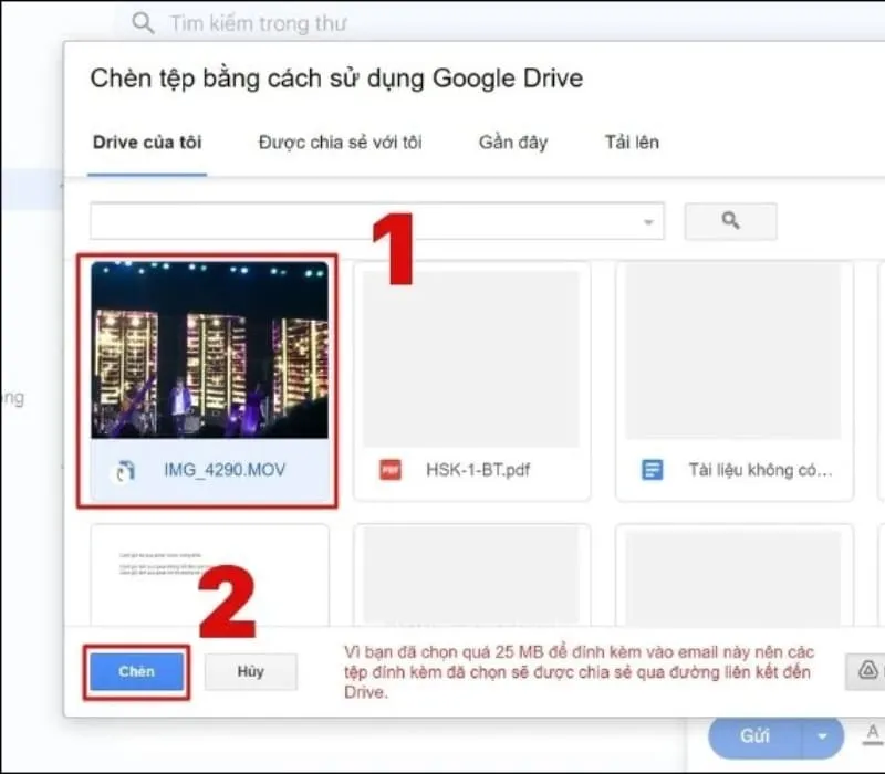 Cách gửi file qua Gmail, tài liệu trên 25MB  dễ dàng, nhanh chóng 7