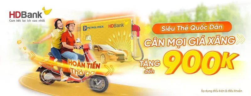 Hoàn tiền “thả ga” khi đổ xăng bằng thẻ HDBank 1