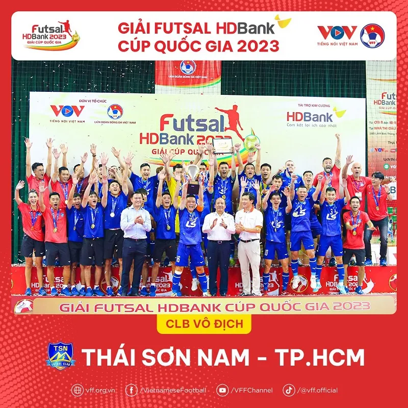 Thái Sơn Nam lần thứ 5 lên ngôi vô địch Giải futsal Cúp quốc gia 2023