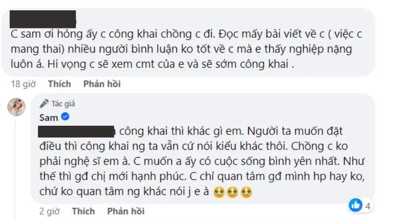 Sam khoe nhan sắc rạng rỡ ở tháng thứ 5 thai kỳ 3