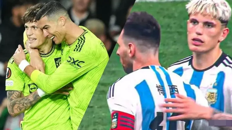 Garnacho tiết lộ bị Messi ngó lơ trên MXH vì Ronaldo - Ảnh: Internet