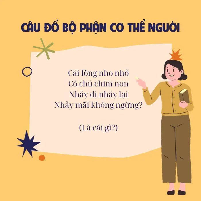 Top 70 câu đố về bộ phận cơ thể người cực “xoắn não” 2