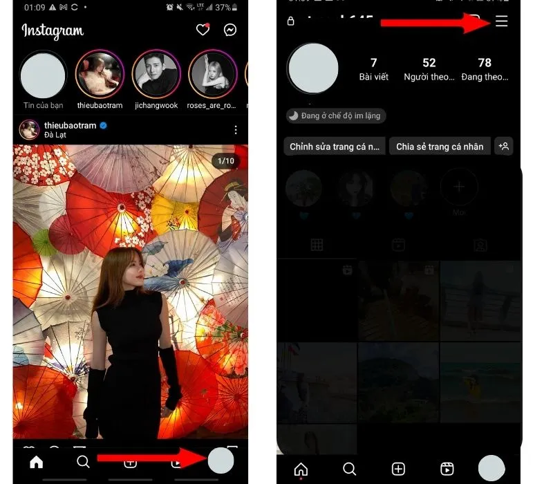 Cách bật chế độ im lặng trên Instagram tránh bị làm phiền 3