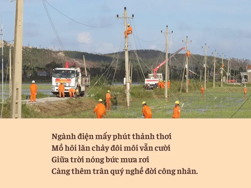 37 bài thơ về thợ điện - những “người lính áo cam” tận tâm với nghề 5