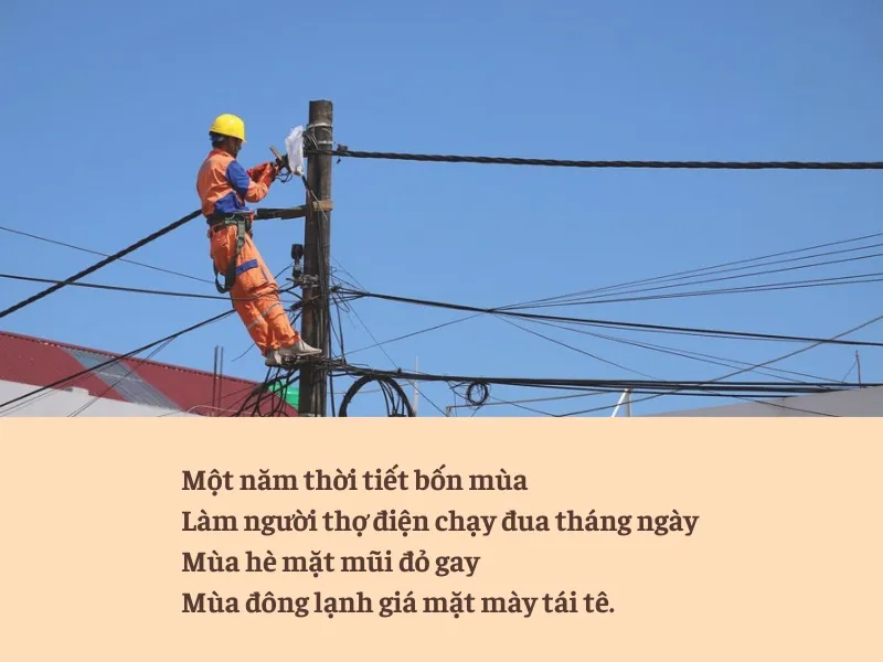 37 bài thơ về thợ điện - những “người lính áo cam” tận tâm với nghề 3