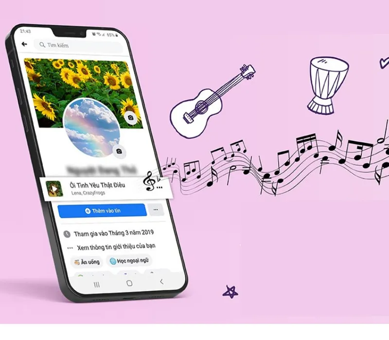 Cách để nhạc trên tiểu sử Facebook bằng điện thoại, máy tính đơn giản 1