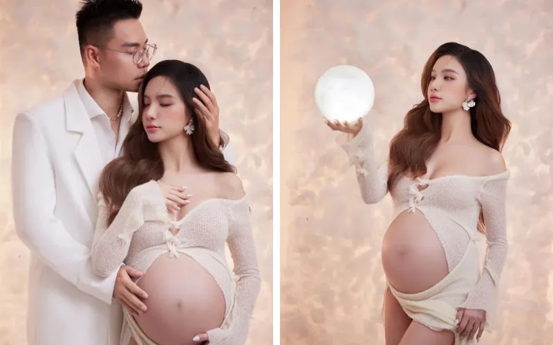 Hạnh Sino thông báo mang bầu song thai, khoe nhan sắc rạng rỡ cuối thai kỳ 1