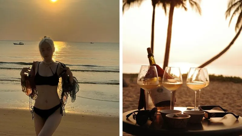 Phương Ly bị bắt gặp khóa môi bạn thân Andree bên bờ biển 1