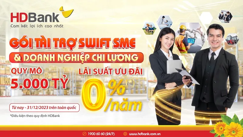 HDBank mở chương trình cho vay 10.000 tỷ đồng lãi suất ưu đãi 0% 1