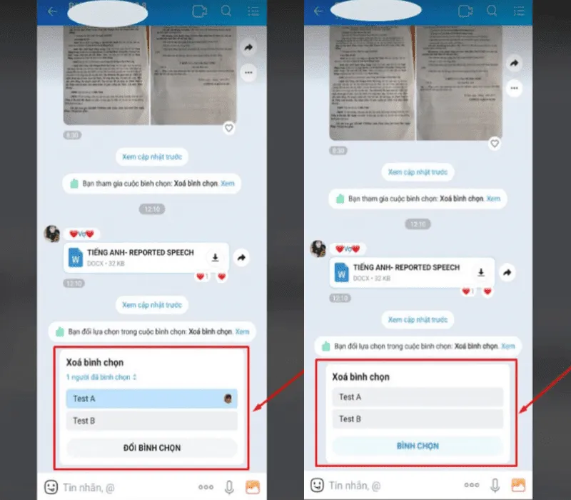Cách xóa bình chọn trên zalo siêu đơn giản, nhanh chóng 4