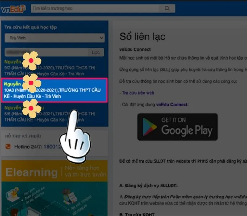 Cách tra cứu điểm trên vnEdu cho phụ huynh học sinh mới nhất 7