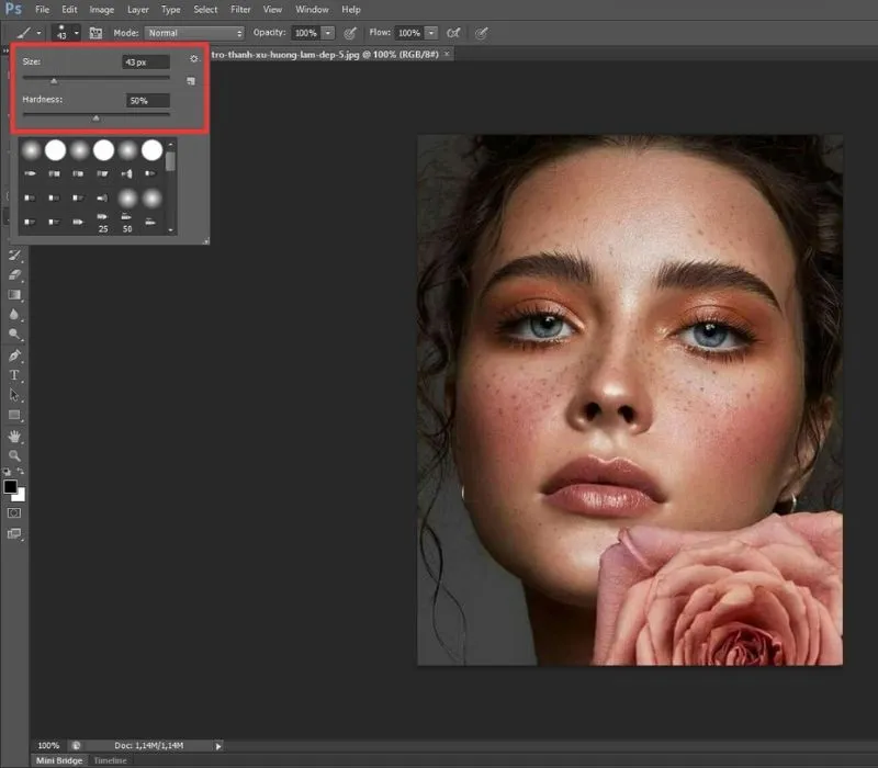 Bật mí cách làm mịn da trong photoshop siêu đẹp và tự nhiên 4