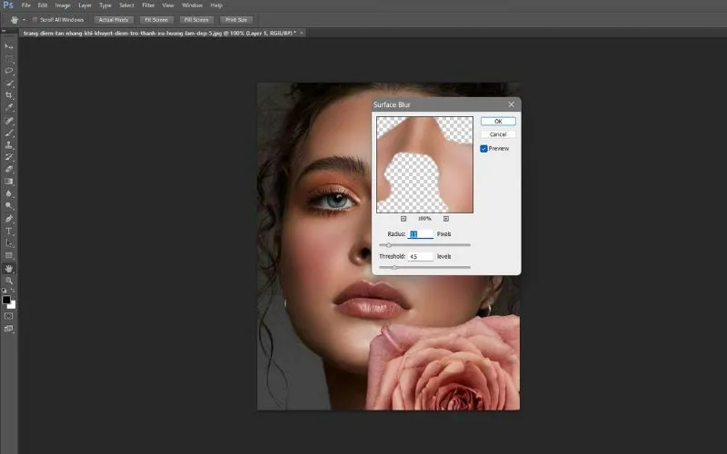 Bật mí cách làm mịn da trong photoshop siêu đẹp và tự nhiên 9